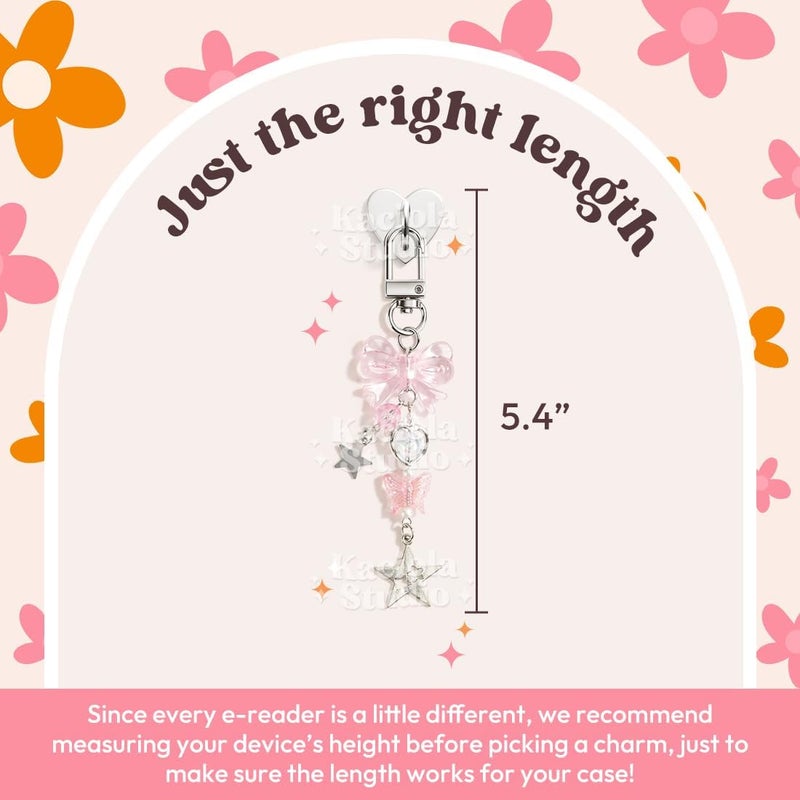 Kaciola Charm Chains for Kindle, Cute E-reader Phone Charm Bracelets Accessories Gift for Reader Booklovers Women Men, Charms Compatible for Kindle/E-Reader/Phone (B01-B07) - Image 5